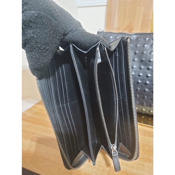 MCM Tantris Embossed Leather Large Pouch Black & Wallet - Picture 10 of 11